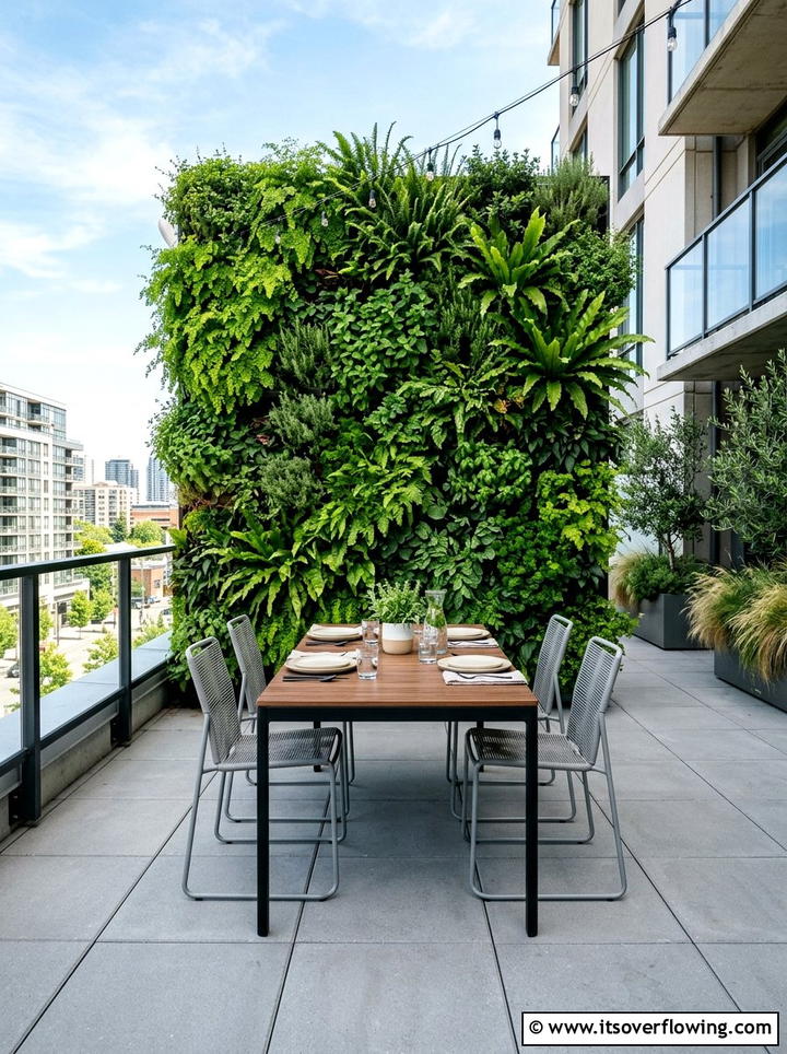 Vertical garden dining area - 25 creative garden ideas with outdoor dining spaces