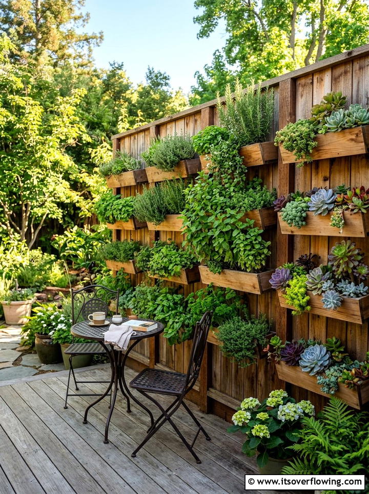 Vertical garden fence - 25 backyard ideas with fence