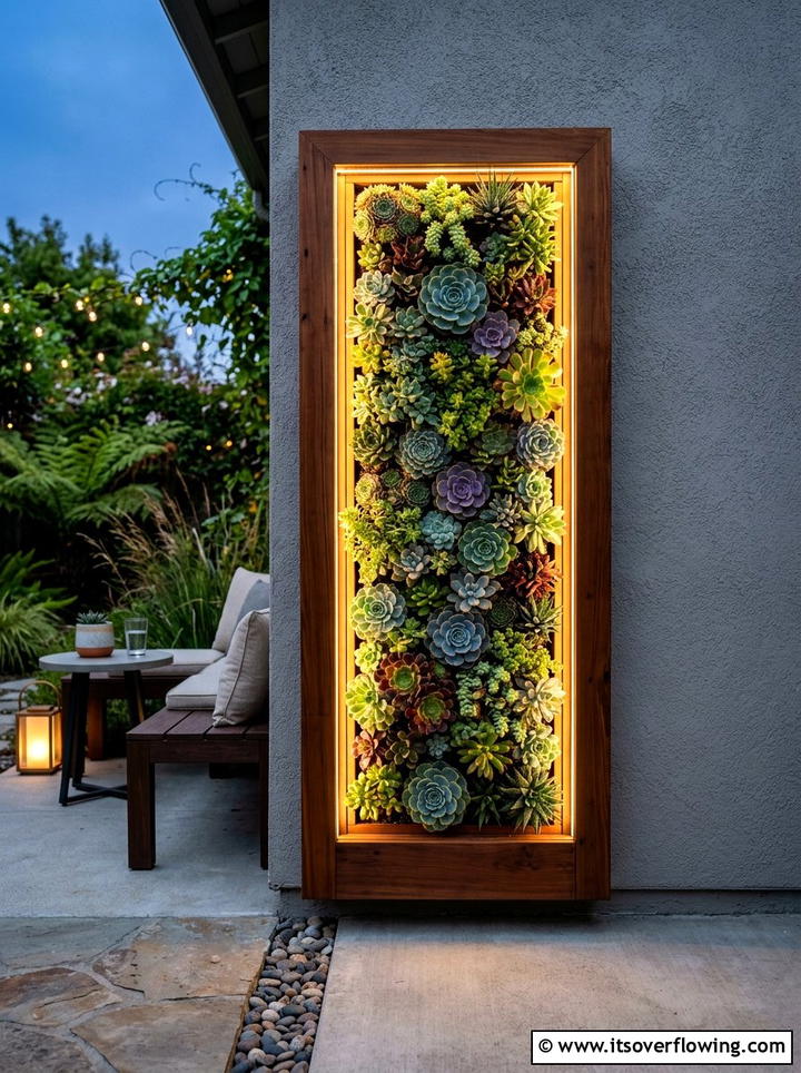 Vertical garden lighting for small spaces - 25 small garden ideas with lighting