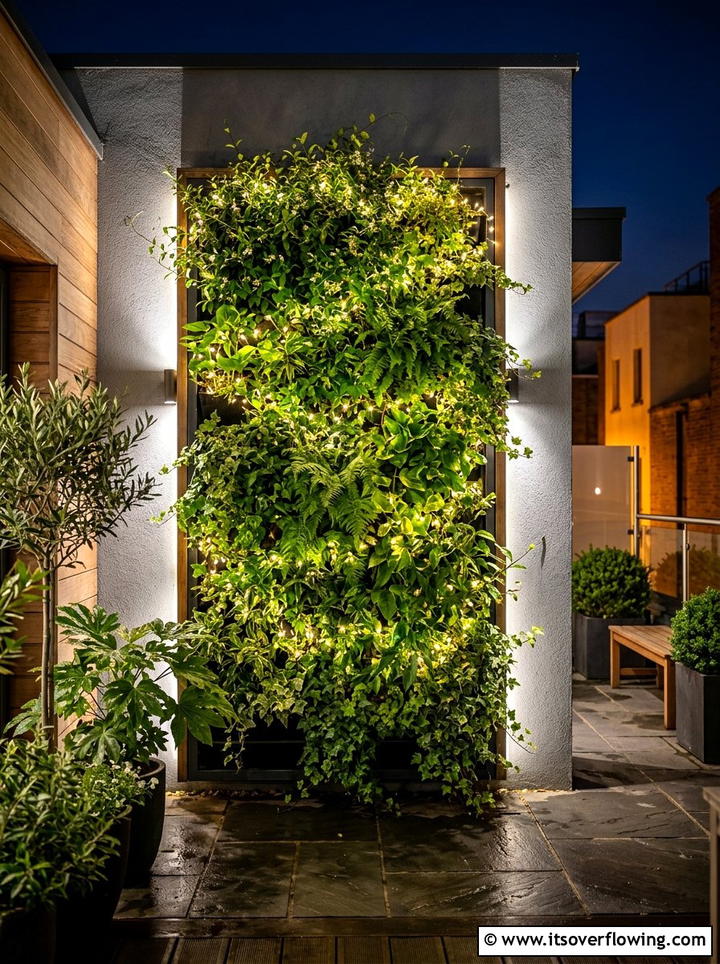 Vertical garden lighting - 25 garden decor ideas with fairy lights