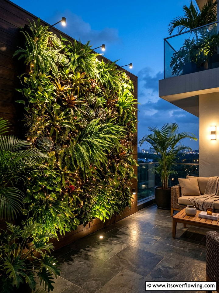 Vertical garden lights - 25 garden ideas with string lights