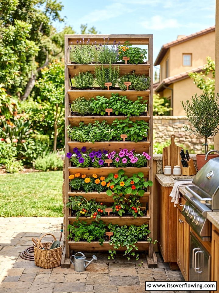 Vertical garden planter - 25 backyard ideas with privacy screens