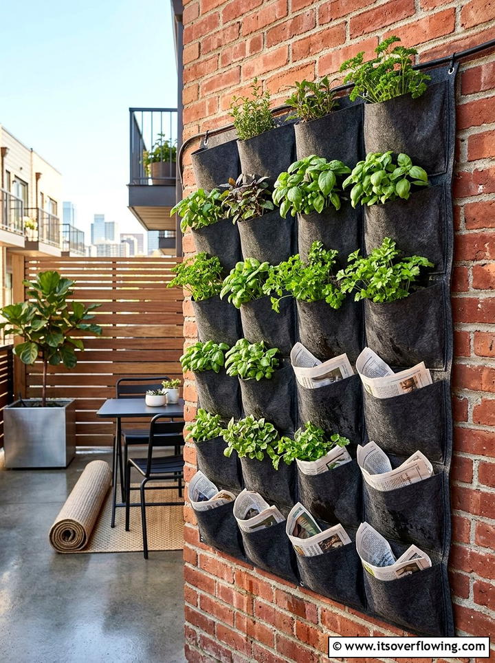 Vertical garden pocket liner - 25 recycled garden ideas with newspapers