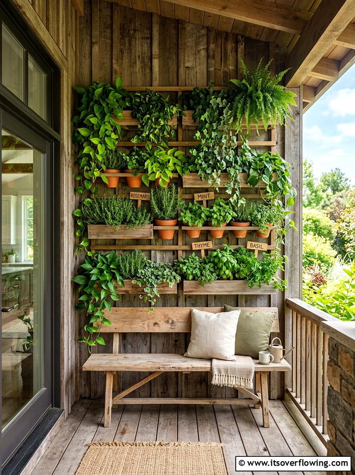 Vertical garden porch wall - 25 front porch decor ideas