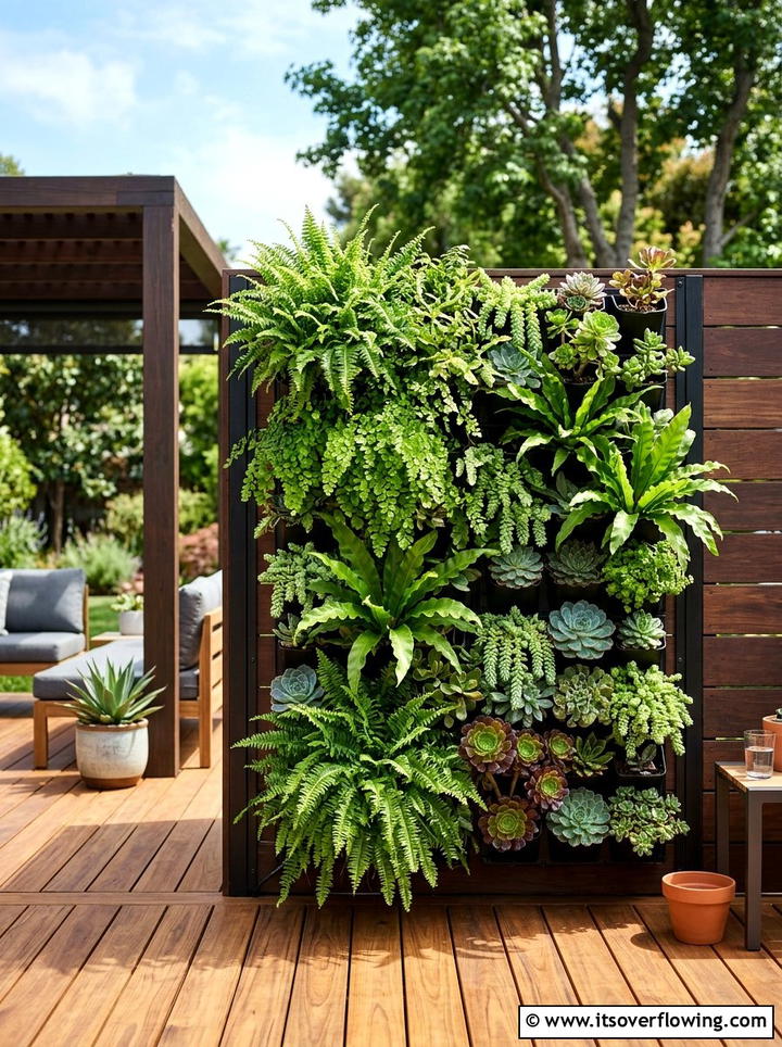 Vertical garden privacy screen - 25 small garden ideas with privacy screens