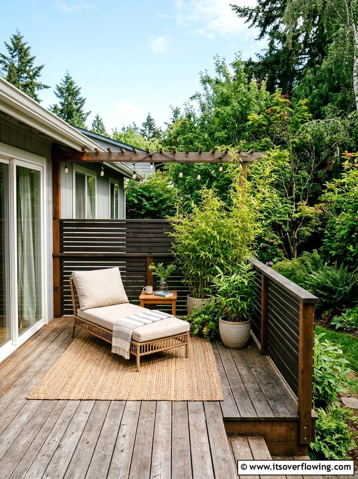 Vertical garden privacy wall - 25 backyard decorating ideas with cozy lounge setup