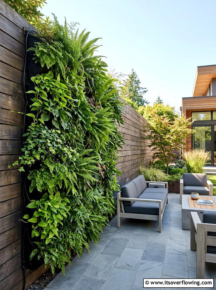 Vertical garden wall - 25 garden ideas for rainy climate
