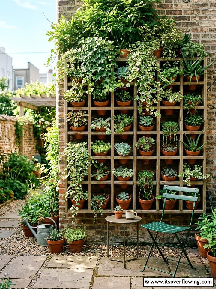 Vertical garden wall - 25 small garden ideas with reading nook
