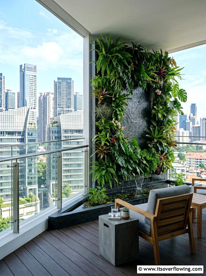Vertical garden water wall - 25 garden design ideas with water features