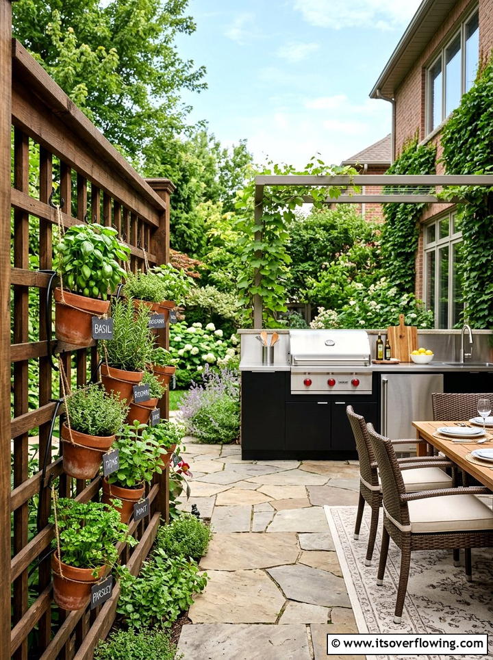Vertical herb garden - 25 garden decor ideas with hanging decor