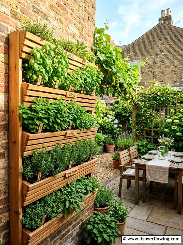 Vertical herb garden - 25 backyard ideas for summer parties