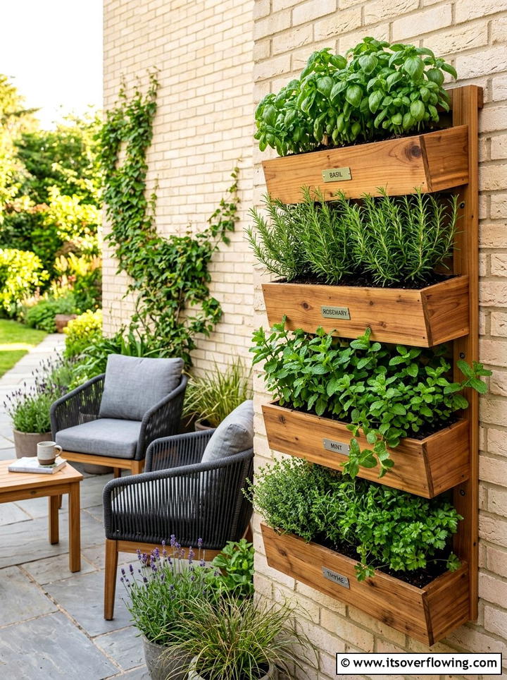 Vertical herb garden - 25 small garden ideas with wall planters