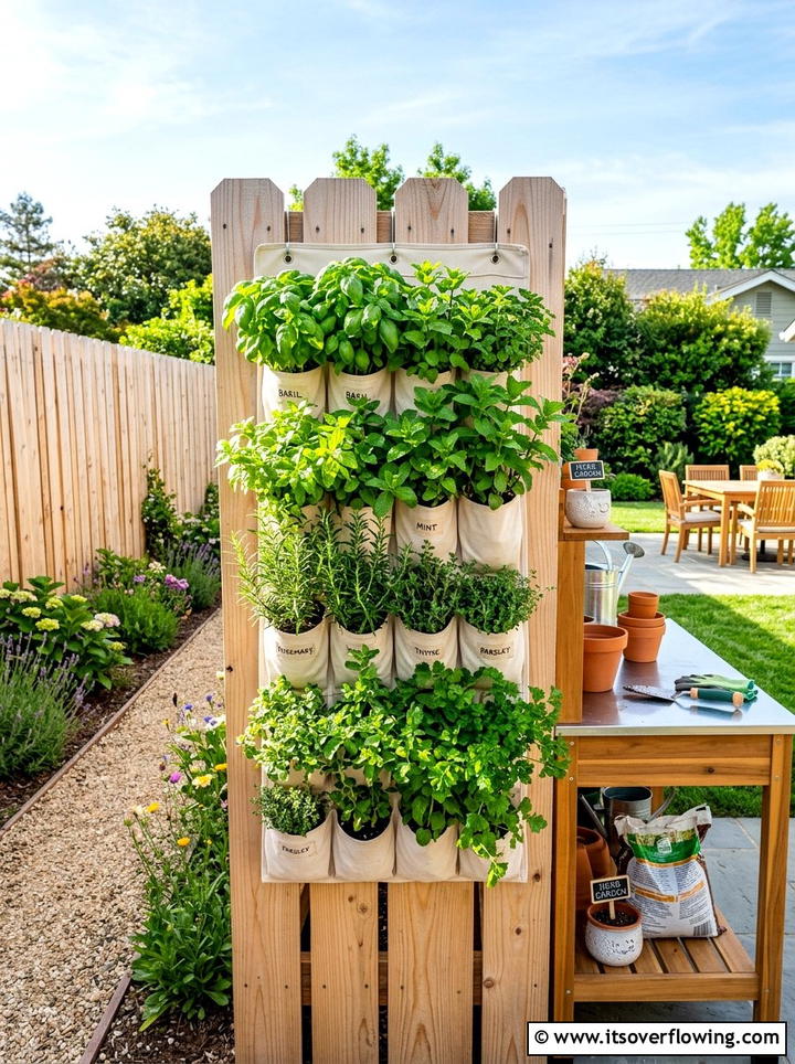 Vertical herb garden - 25 upcycled garden ideas with shoe organizers