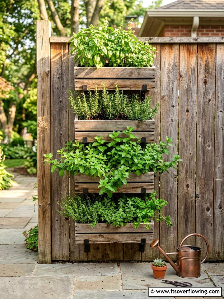 Vertical herb garden crate - 25 garden ideas with old crates