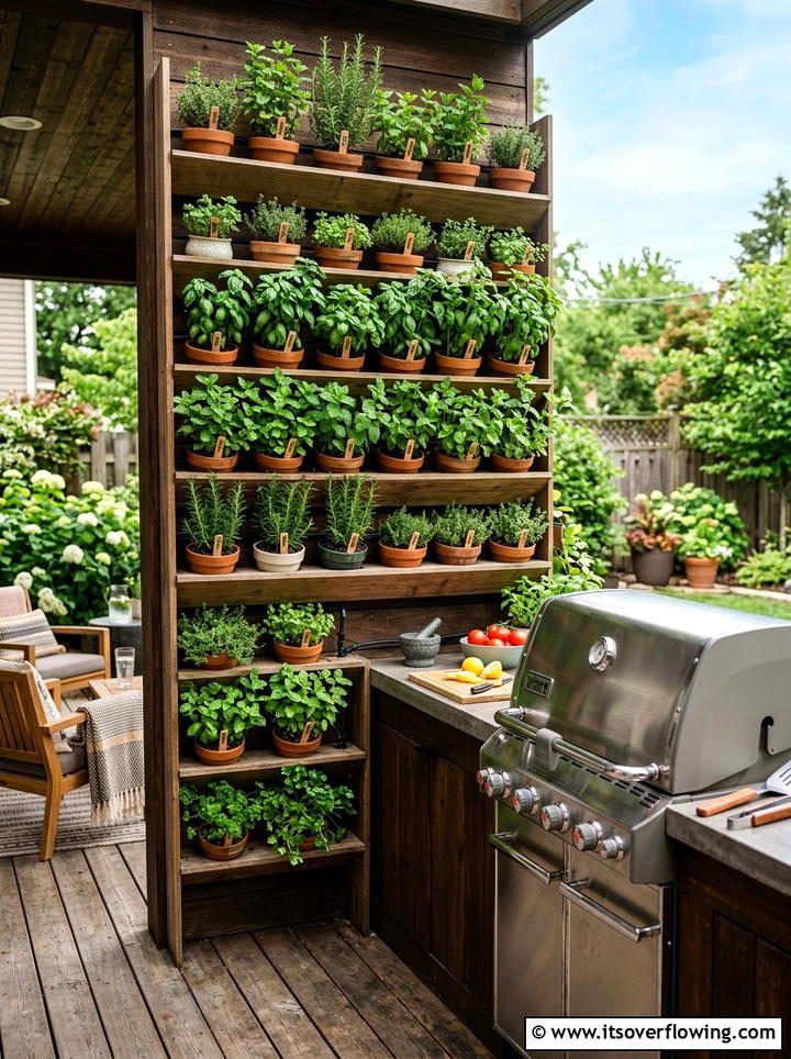 Vertical herb garden wall - 25 garden decor ideas with trellis backdrops