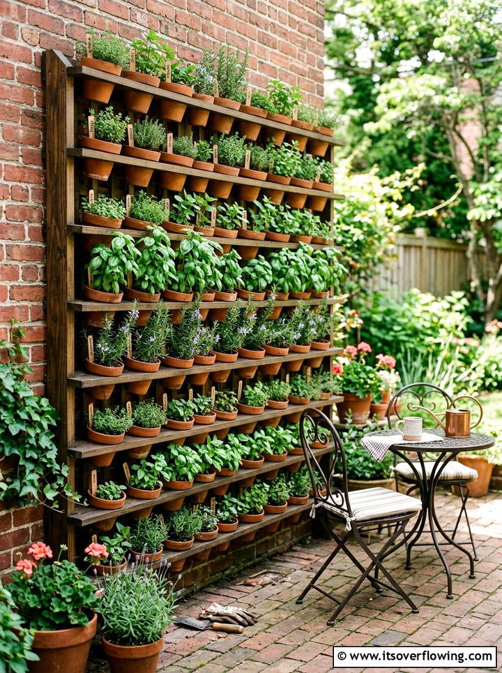 Vertical herb wall - 25 creative garden ideas with hidden garden corners