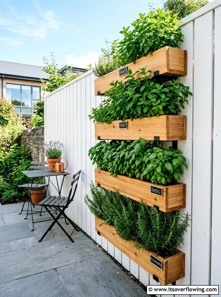 Vertical herb wall - 25 creative garden ideas with kids garden zone