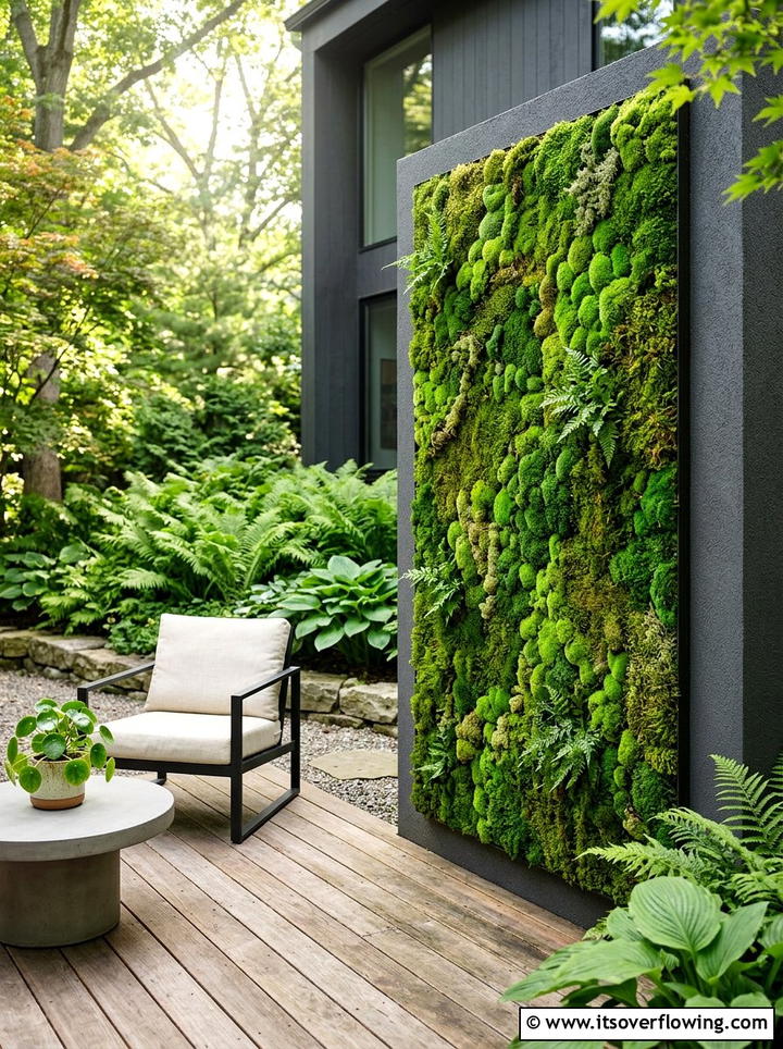Vertical moss wall - 25 garden ideas with moss art