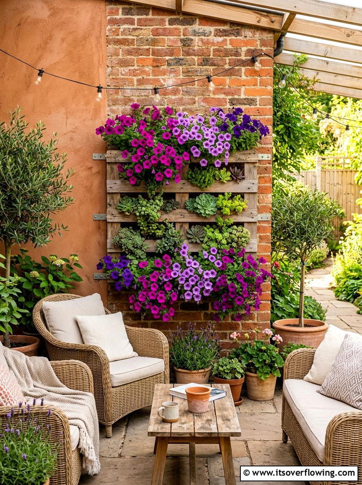 Vertical pallet planter - 25 upcycled garden ideas for sunny spaces