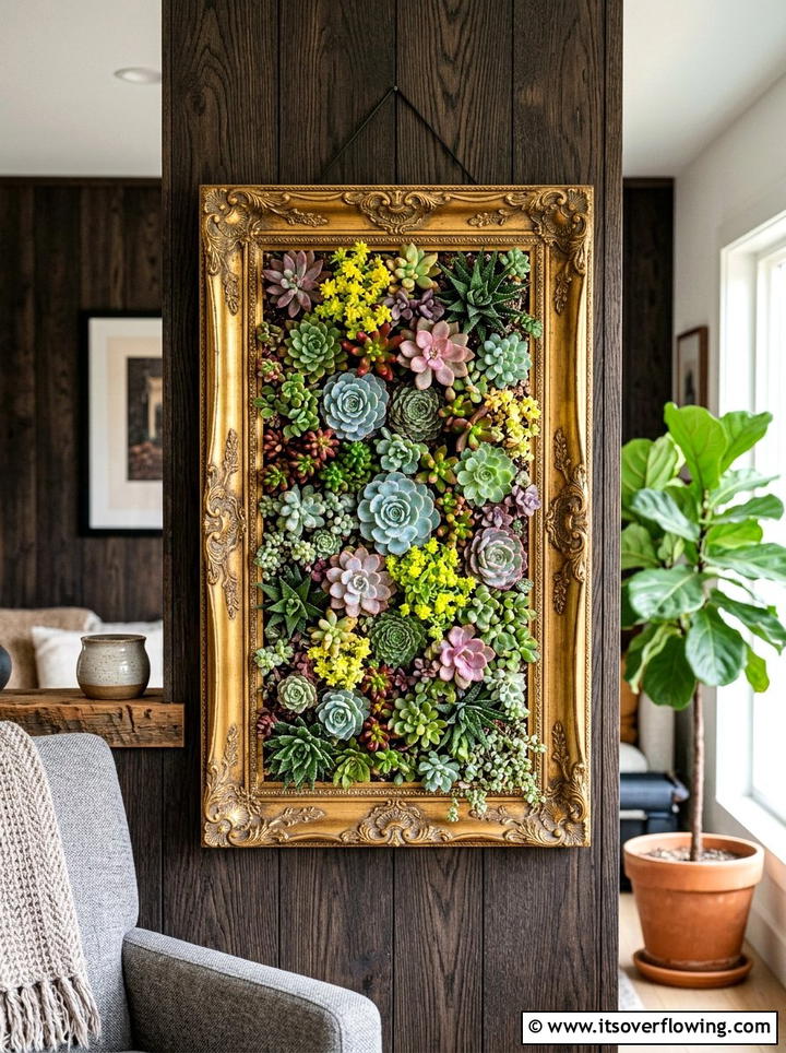 Vertical picture frame succulents - 25 reusing old things ideas for succulent garden