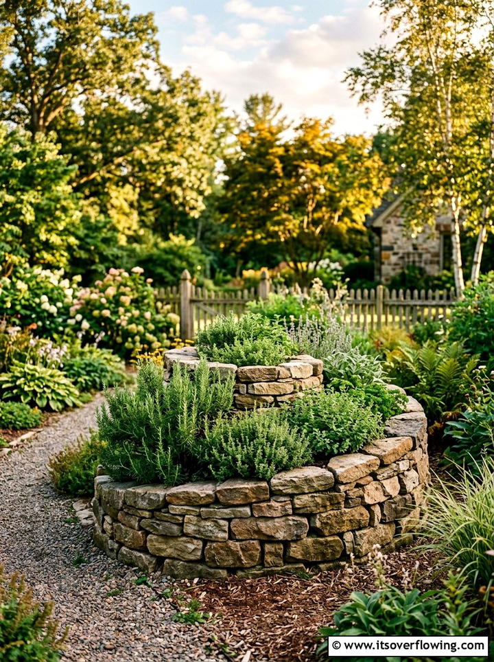 Vertical stone herb spiral - 25 garden ideas with herb spirals
