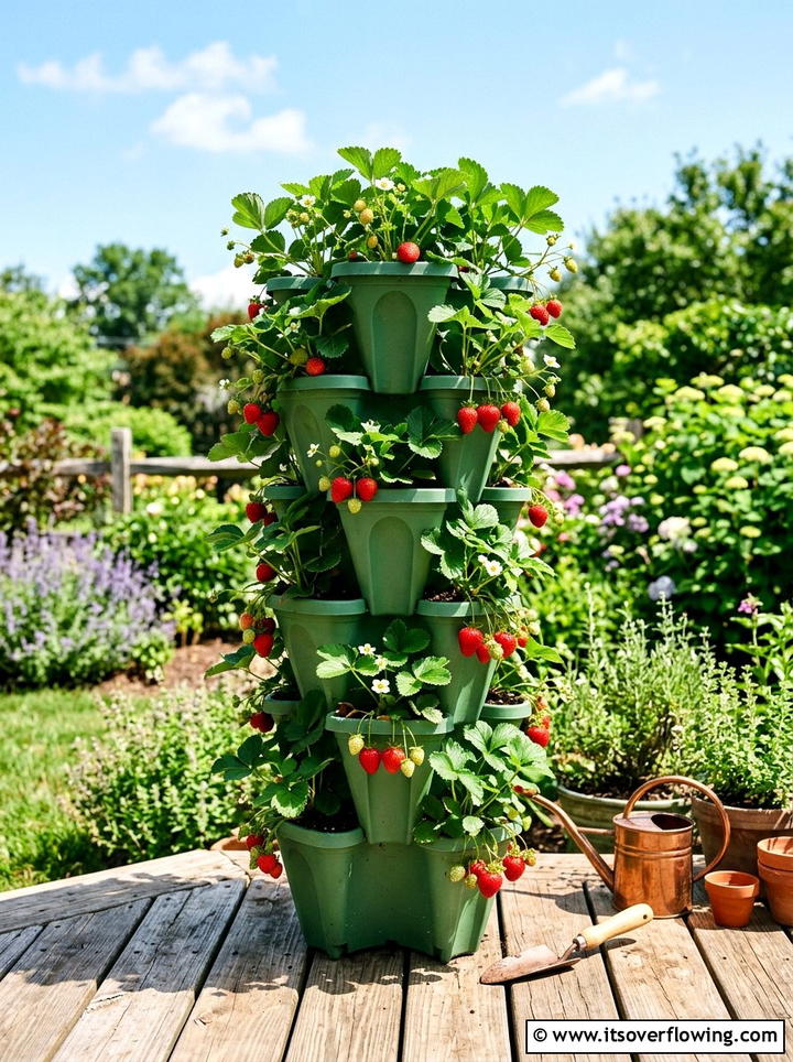 Vertical strawberry garden tower - 25 garden design ideas with vertical gardens