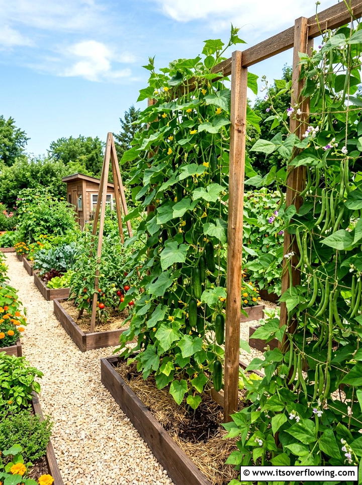 Vertical vegetable garden - 25 garden ideas with trellis