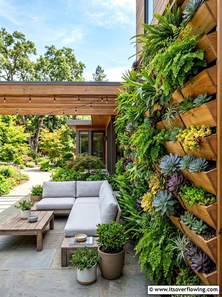 Vertical wall garden - 25 garden ideas for backyards