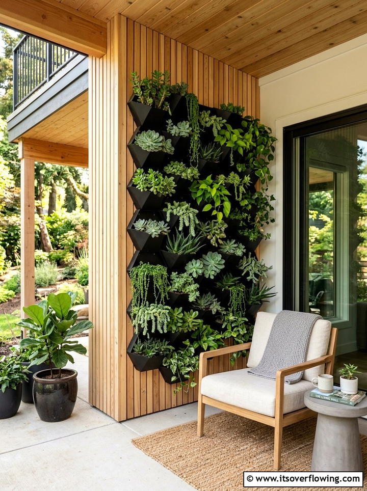 Vertical wall garden - 25 front porch ideas with modern style
