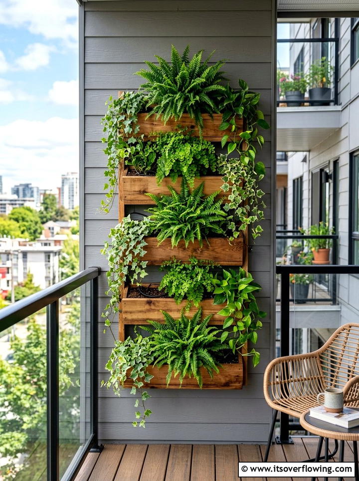 Vertical wall planter - 25 garden decor ideas for apartments
