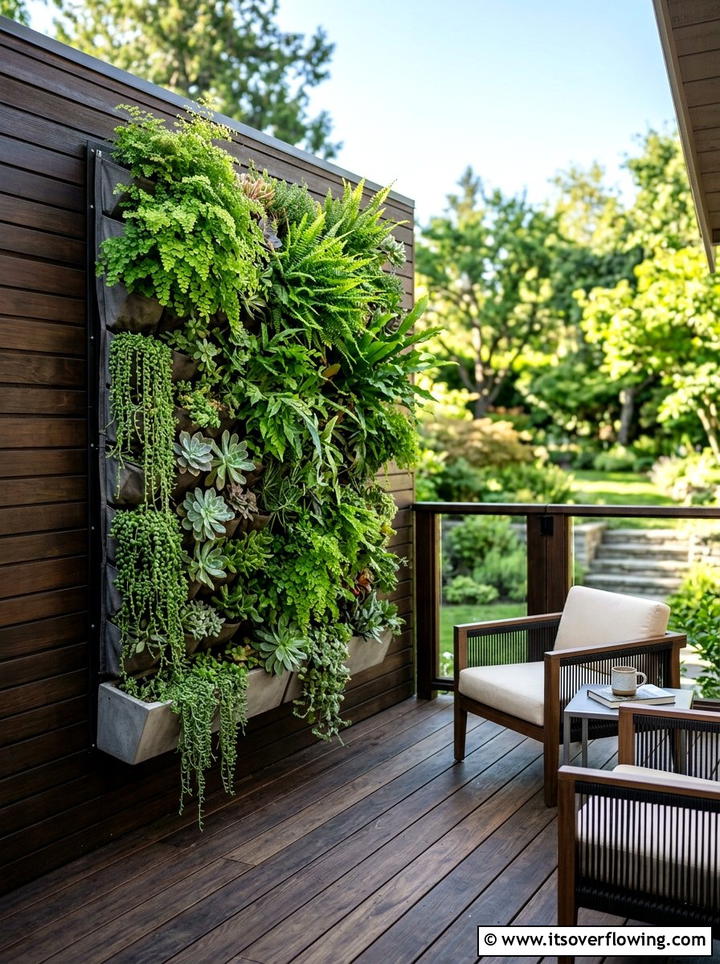 Vertical wall planter - 25 garden decor ideas for decks