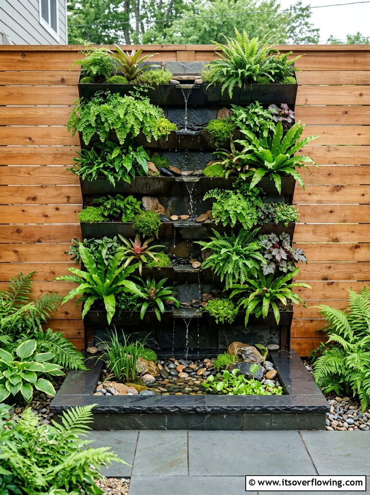 Vertical water garden - 25 garden ideas with water features