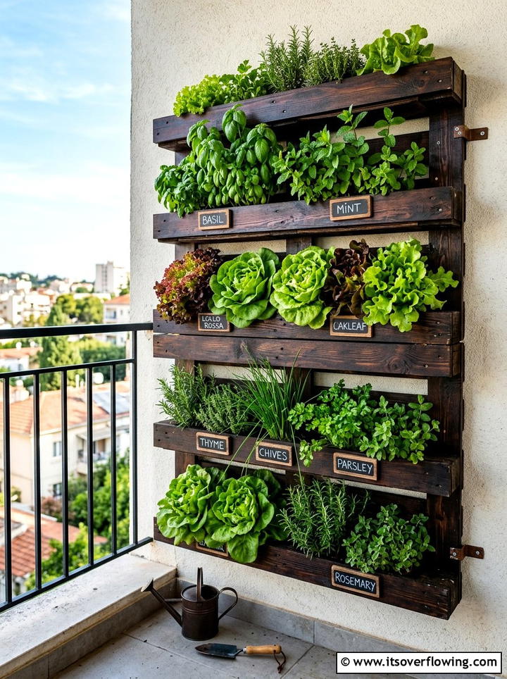 Vertical wooden pallet garden - 25 creative garden ideas with unusual planters