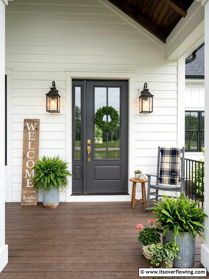 Vertical wooden welcome sign - 25 front porch ideas with welcome signs