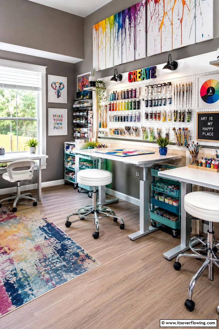 Vibrant Art Corner - 30 Teen Hangout Room Ideas for Modern & Functional Spaces