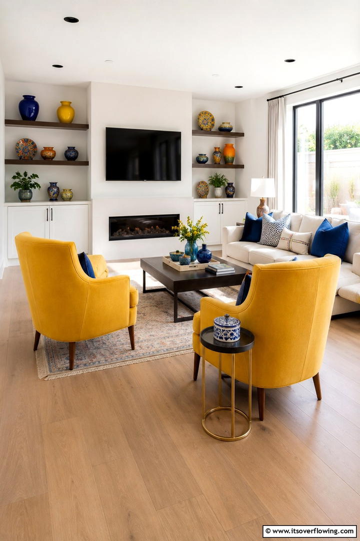 Vibrant Color Accents - 30 Spanish Mediterranean House Ideas for Warm Exteriors