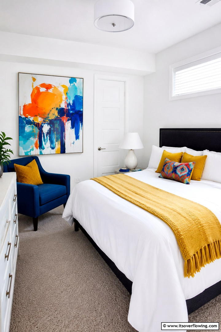 Vibrant Color Accents - 30 Small Guest Room Ideas for Cozy, Welcoming Spaces