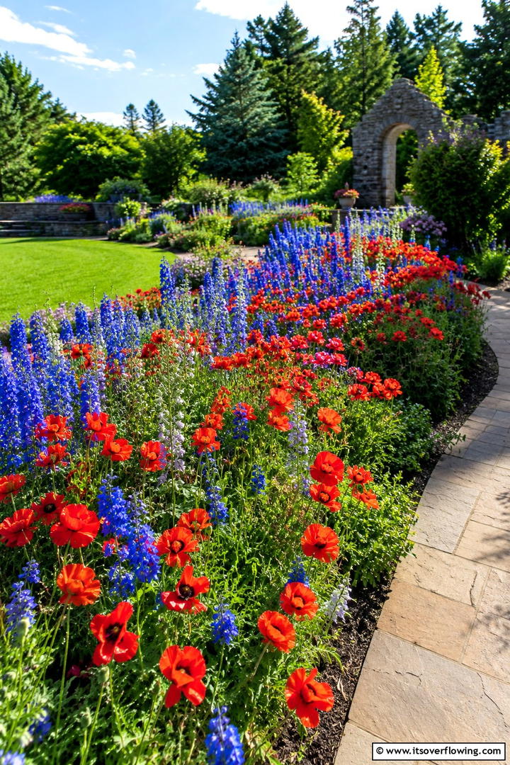 Vibrant Color Explosion - 30 Perennial Flower Bed Ideas for Year-Round Blooms