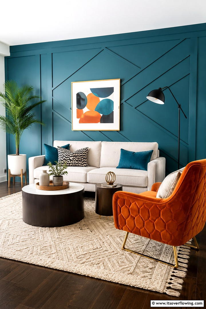 Vibrant Teal Accent Walls - 30 Teal & Orange Room Color Schemes for Vibrant Home Decor