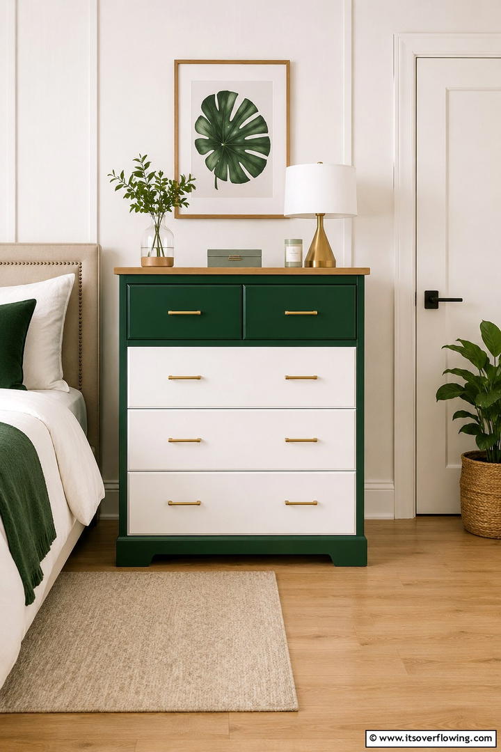 Vibrant Two Tone Painted Chest Statement - 30 Painted Furniture Ideas to Revamp Your Home Décor