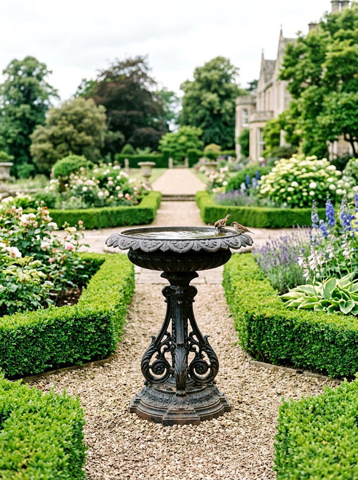 Victorian Cast Iron Bird Bath - 25 backyard decorating ideas with bird baths