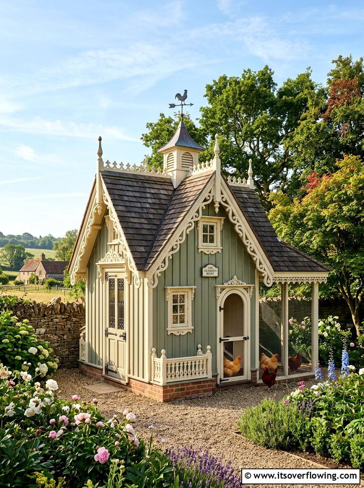 Victorian Chicken Coop - 25 creative garden ideas with chicken coop gardens