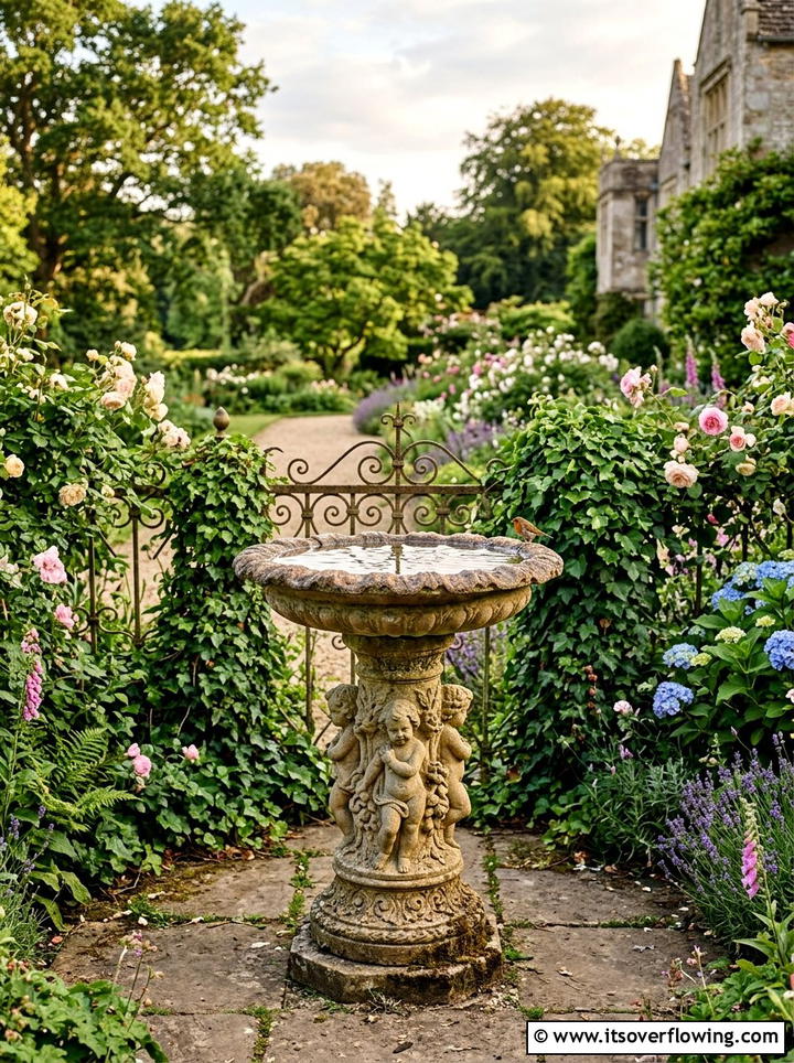 Victorian Style Bird Bath - 25 garden ideas with bird baths