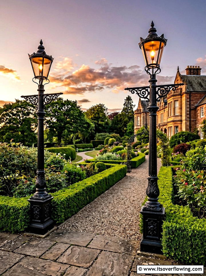 Victorian Style Lamp Posts - 25 backyard decorating ideas with pathway lights