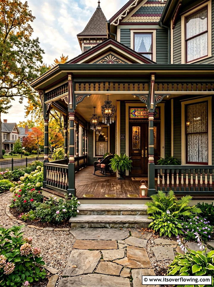 Victorian Style Porch - 25 front porch ideas with layered lighting