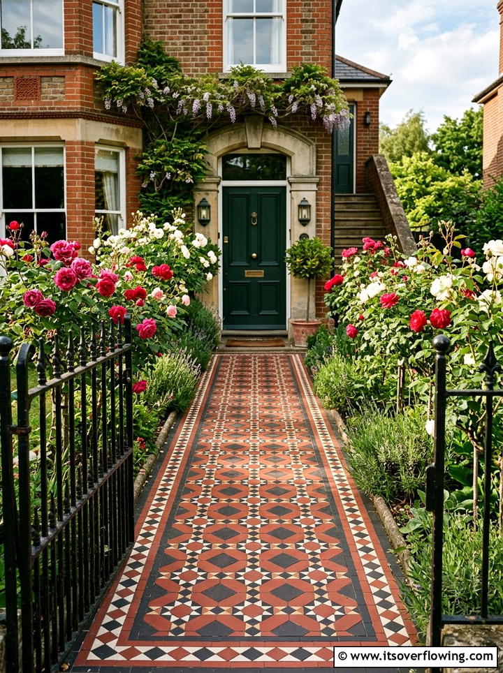 Victorian Tile Path - 25 garden ideas with pavers
