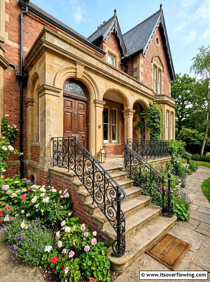 Victorian Wrought Iron Railing - 25 front porch ideas with railings