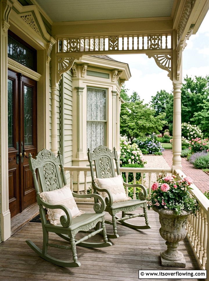 Victorian front porch - 25 front porch ideas with rocking chairs