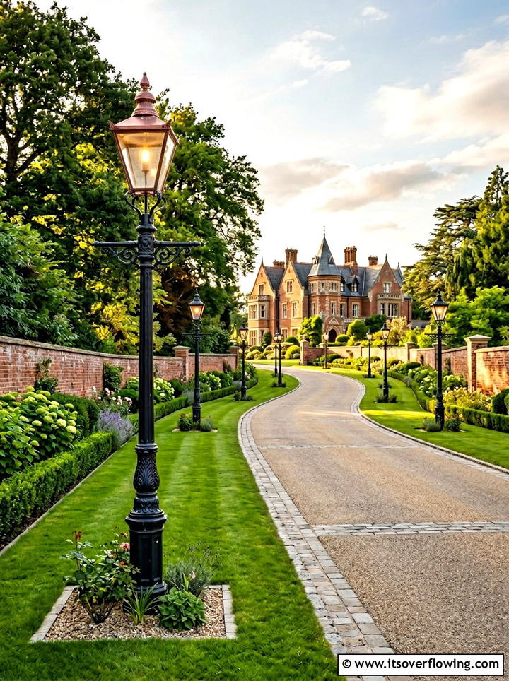 Victorian style lamp posts for driveways - 25 garden decor ideas with pathway lighting