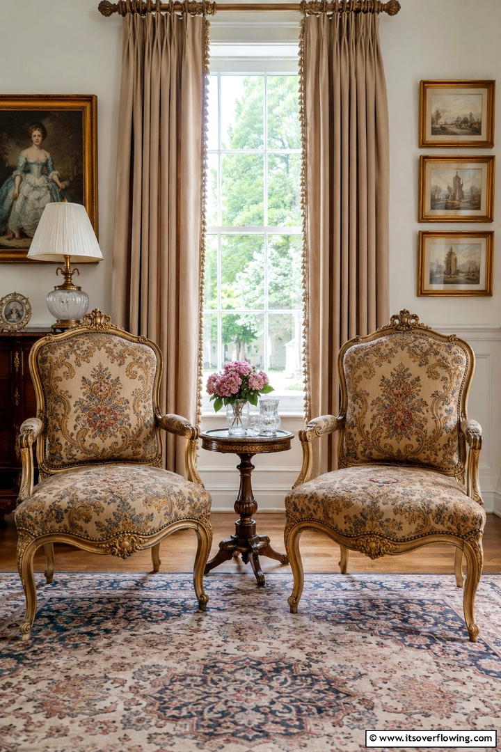 Vintage Accent Chairs - 30 Traditional Living Room Ideas for Timeless Elegance